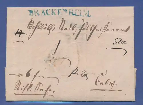 Vorphila-Brief mit blauem Stempel BRACKENHEIM (Württembg.) aus dem Jahr 1845