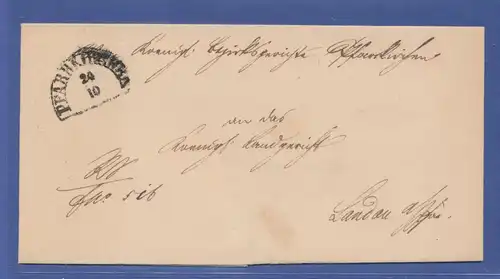 Markenloser Brief mit Halbkreis-Stempel PFARRKIRCHEN,1863 