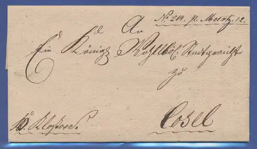 Vorphila-Brief aus Raudenz, 1812 gelaufen nach Cosel. 