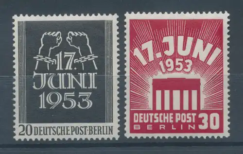 Berlin 1953, Volksaufstand DDR 17.Juni 1953, kpl. Satz Mi.-Nr. 110-111 **