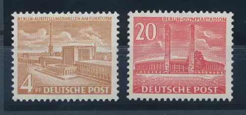 Berlin 1953, Freimarken Berliner Bauten, 2 Erg.-Werte  Mi.-Nr. 112-113 **
