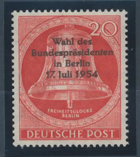 Berlin 1954, Glocke mit Aufdruck Wahl des Bundespräsidenten,  Mi.-Nr. 118 **