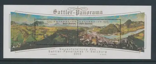 Österreich 2005, Blockausgabe Salzburg Sattler-Panorama, Mi.-Nr. Block 31 **
