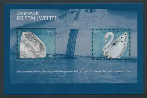 Österreich 2004, Blockausgabe "Swarovski Kristallwelten",  Mi.-Nr. Block 25 **