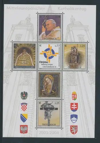 Österreich 2004, Blockausgabe Katholikentag Mariazell, Papst Johannes II. Bl. 24