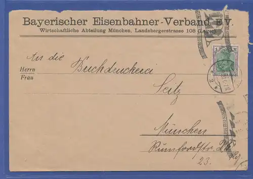 München Orts-Brief vom 5.9.22 frankiert mit EF Mi.-Nr. 150