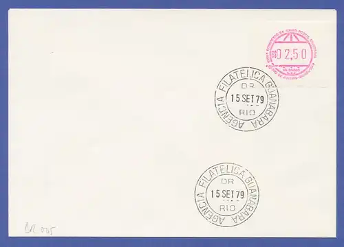 Brasilien UPU Sonder-ATM  Wertstufe Cr$ 2,50 auf FDC mit ET-O 15.9.79.  