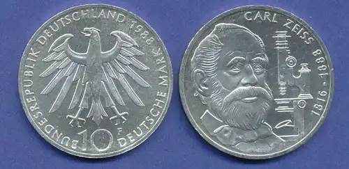 Bundesrepublik 10DM Silber-Gedenkmünze 1988, Carl Zeiss