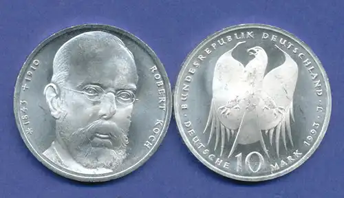 Bundesrepublik 10DM Silber-Gedenkmünze 1994, Robert Koch