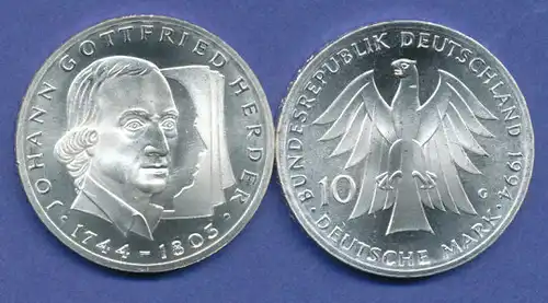 Bundesrepublik 10DM Silber-Gedenkmünze 1994, Johann Gottfried Herder