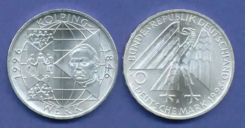 Bundesrepublik 10DM Silber-Gedenkmünze 1996, Adolph Kolping