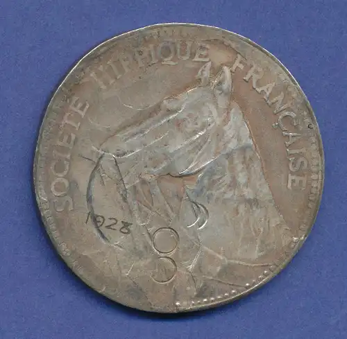 Frankreich alte Medaille "Societe Hippique Francaise" , 1923, Pferde-Zucht