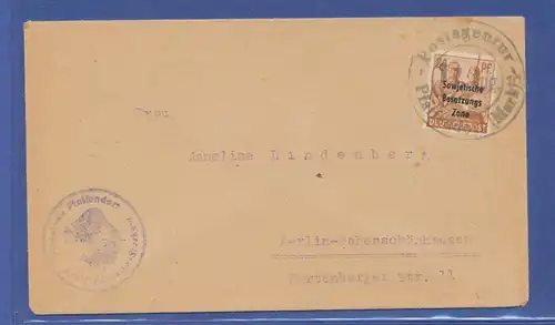 SBZ , Mi.-Nr. 190 auf Bf. mit seltenem Gummi-Stempel Postagentur Pfaffendorf