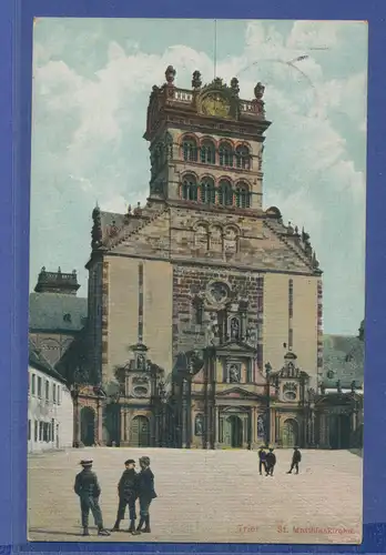 AK Trier, St. Matthiaskirche, 1910 gelaufen. 