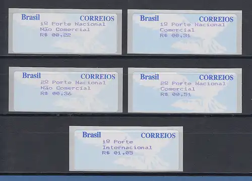 Brasilien ATM Taube, Mi.-Nr. 7, 4-stelliger Werteindruck, Satz 5 Werte **   RR !