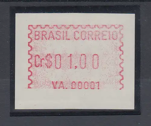 Brasilien ATM VA.00001 aus OA als GUMMIDRUCK, Wertstufe 01,00 Cr$ **