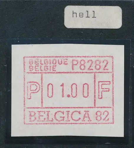Belgien Frama-Sonder-ATM BELGICA 82, ATM aus OA auf hell-fluoreszierendem Papier