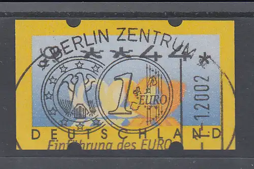Deutschland ATM 3 Posthörner, DM-Währung, WERTFEHLDRUCK **44 mit Sonder-O 1.1.02