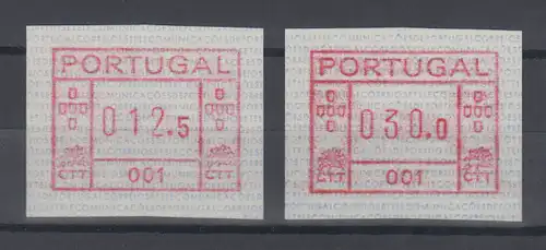 Portugal Frama-ATM  2.Papier Aut.-Nr. 001, Tastensatz 2 Werte 12,5 / 30,0 ** 