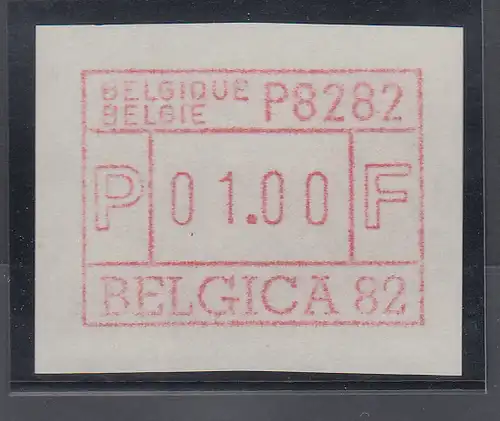 Belgien FRAMA Sonder-ATM BELGICA82 aus Ortsgerät, auf fluoresz. y-Papier **