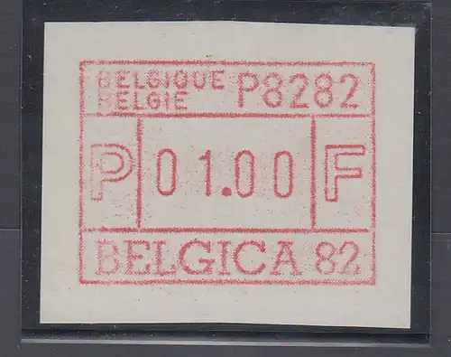 Belgien FRAMA Sonder-ATM BELGICA82 aus Ortsgerät, auf dunklem x-Papier **