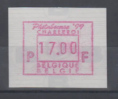 Belgien FRAMA-ATM Sonderausgabe PHILABOURSE `99 ** 