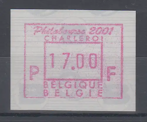 Belgien FRAMA-ATM Sonderausgabe PHILABOURSE 2001 ** 