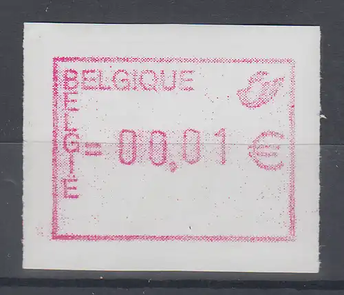 Belgien FRAMA-ATM Dauerausgabe Postembleme 2002, weißes Sicherheitspapier ** 