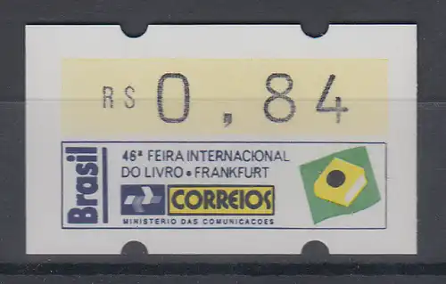 Brasilien Klüssendorf-ATM Sonderausgabe Buchmesse Frankfurt 1994 **