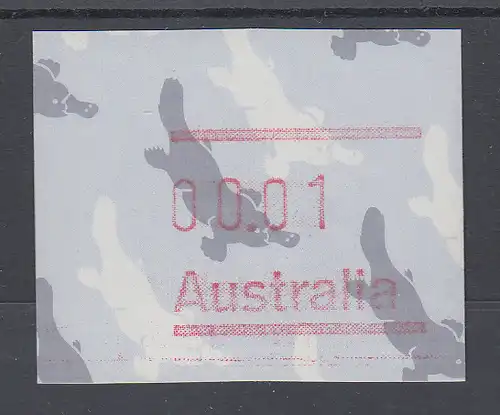 Australien Frama-ATM 3. Ausgabe 1986, Schnabeltier, Ausgabe ohne Postcode **
