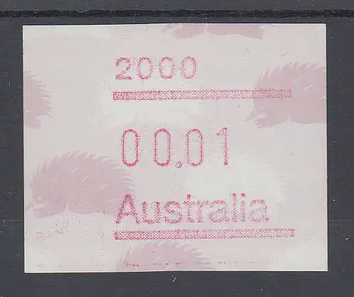 Australien Frama-ATM 4. Ausgabe 1987, Ameisenigel, Ausgabe mit Postcode **