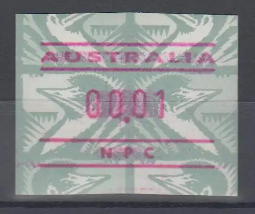 Australien Frama-ATM Emu grün Ausgabe NPC (National Philatelic Centre) ** 