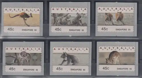 Australien Tritech-ATM Kangaroo / Koala 6 Motive kpl.  SINGAPORE 95