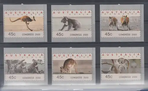 Australien Tritech-ATM Kangaroo / Koala 6 Motive kpl.  CONGRESS 2000