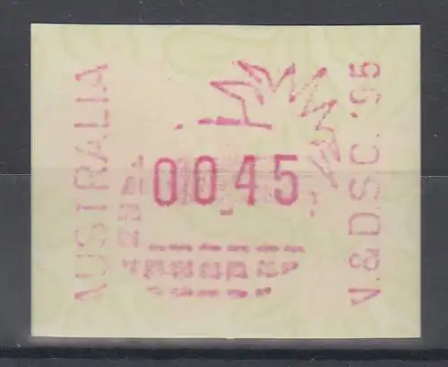 Australien Frama-ATM Waratah-Blume Sonderausgabe N.&D.S.C.`95 Nambour Ananas **