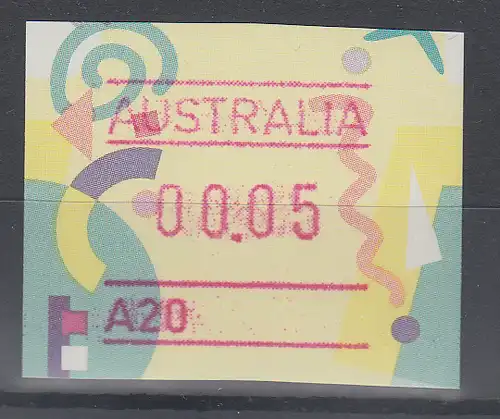 Australien Frama-ATM "Festive Frama"  mit Automatennummer A20 **