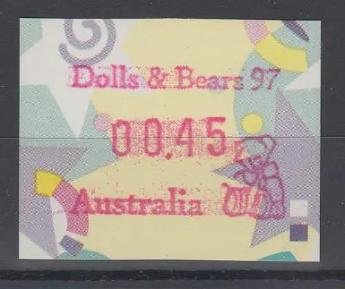 Australien Frama-ATM "Festive Frama"  Sonderausgabe Dolls & Bears 97  **