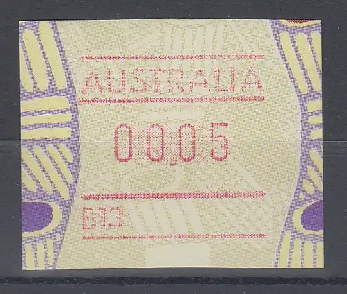 Australien Frama-ATM Aboriginal-Art mit Automatennummer B13 **