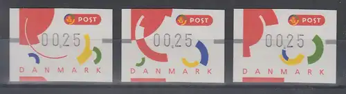Dänemark 1995 FRAMA-ATM Segmente I , Set 3 ATM **  Mi.-Nr. 2-4  
