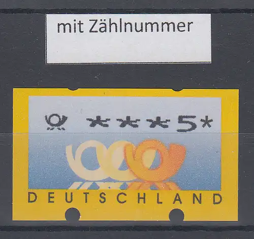 Deutschland ATM 3 Posthörner, DM-Währung mit Posthorn, Sielaff, Mi.-Nr. 3.3 **ZN
