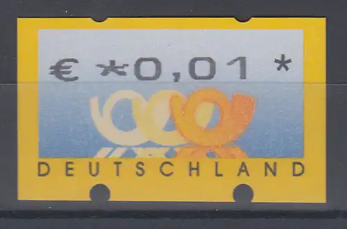 Deutschland ATM 3 Posthörner, €-Währung, Automat Sielaff, Mi.-Nr. 4 **