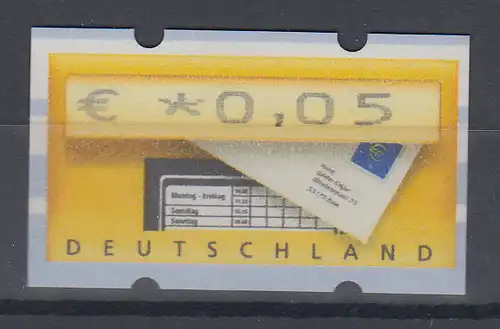 Deutschland ATM Briefkasten, €-Währung, Automat Samkyung, Mi.-Nr. 5.2 **