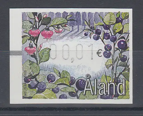 Finnland Aaland 2003 FRAMA-ATM Beeren: Heidelbeere , Mi.-Nr. 14 **