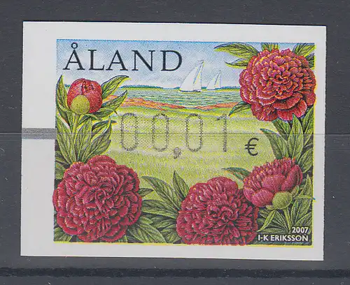 Finnland Aaland 2007 FRAMA-ATM Gartenpflanzen: Pfingstrose , Mi.-Nr. 18 **