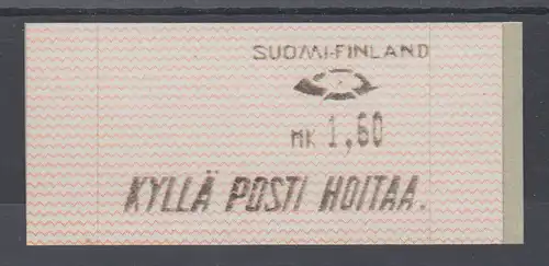 Finnland 1991 Dassault-ATM 1.Ausgabe Espoo, KYLLÄ POSTI HOITAA, Mi.-Nr. 10.1 Z1