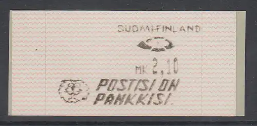 Finnland 1991 Dassault-ATM 1.Ausgabe Turku, POSTISI ON PANKKISI, Mi.-Nr. 10.2 Z1