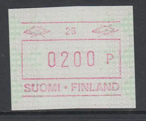 Finnland 1994 FRAMA-ATM Guillochen,  mit Aut.-Nr. , Mi.-Nr. 23.2