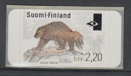 Finnland 1995, ATM Vielfraß, Werteindruck breit 2,20, Mi.-Nr. 29.2