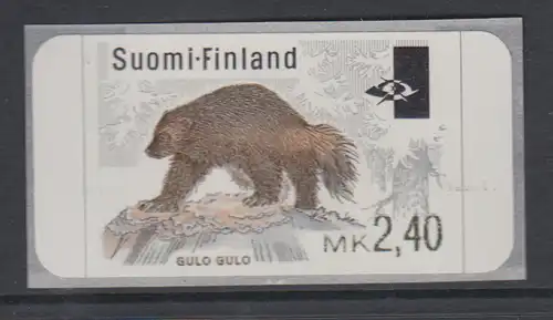 Finnland 1995, ATM Vielfraß, Werteindruck breit 2,40, Mi.-Nr. 29.2