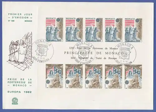 Monaco 1982, Europa-CEPT Block 19 auf FDC  